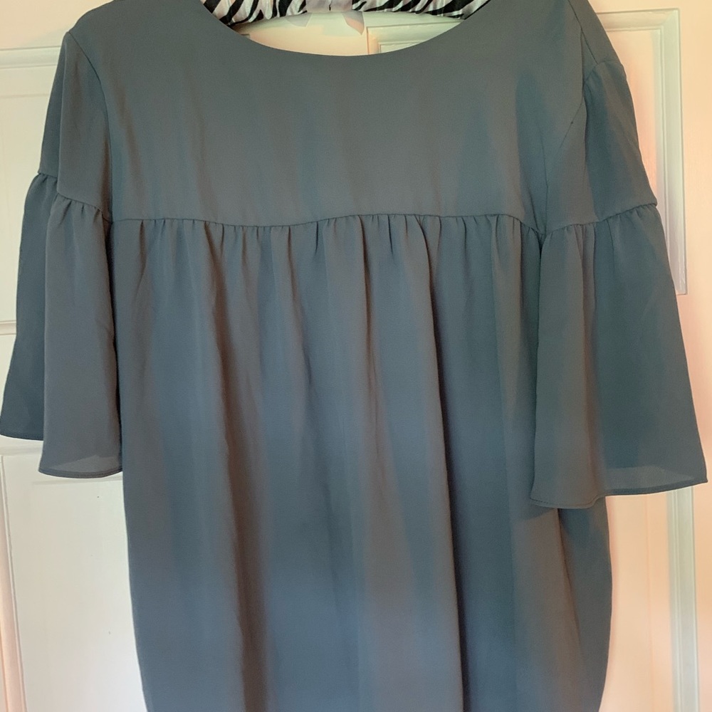 Short Sleeve Flutter Sleeve Top